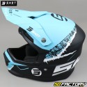 Capacete cross Shot Furious Storm  preto e azul turquesa