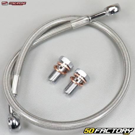 Aviation type rear brake hose Yamaha YFZ 450 R Streamline gray