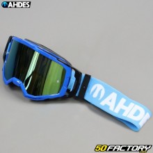 Ahdes neon blue mask gold iridium lens