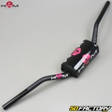 Guiador KRM Ø28 mm Pro Ride preto e rosa com espuma