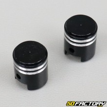 Black piston alu valve caps (pair)