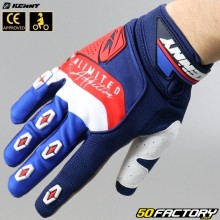 Handschuhe cross Kenny Safety CE zugelassenes blaues, weißes und rotes Motorrad