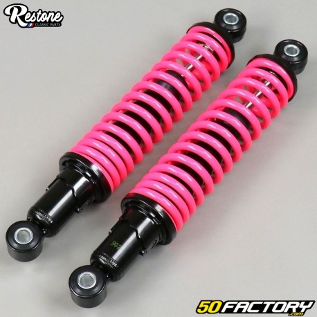 Adjustable rear shock absorbers 300mm Peugeot 103, MBK 51 and Motobecane Restone black and pink