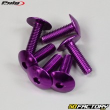 6x20 mm parafusos Puig cabeça abobadada BTR roxo (conjunto de 6)