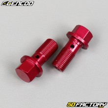 Banjo brake screws Ø10x1.00mm simple Gencod red anodized (set of 2)