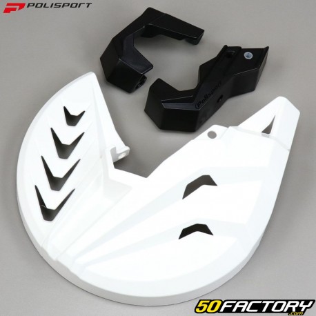 Protector de disco de freno delantero Honda CRF XNUMX R, RX  et XNUMX Polisport  color blanco