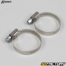 Ribimex stainless steel Ø25-40 mm screw-on clamps (set of 2)
