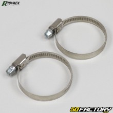 Ribimex stainless steel Ø32-50 mm screw-on clamps (set of 2)