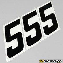 Numbers cross 5 black 14cm (set of 3)