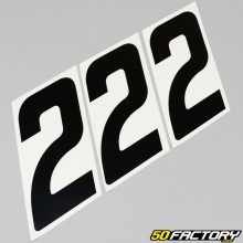 number stickers cross 2 black 14 cm (set of 3)