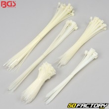 Collarines de plástico (rilsan) BGS blanco (paquete de XNUMX)