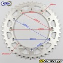 Rear sprocket 42 steel teeth 520 Kawasaki KDX 200, KLX 450 R, Suzuki RM-Z 250 ... Afam