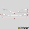 Handlebar Z smooth bar height XNUMXmm Peugeot  XNUMX, MBK XNUMX