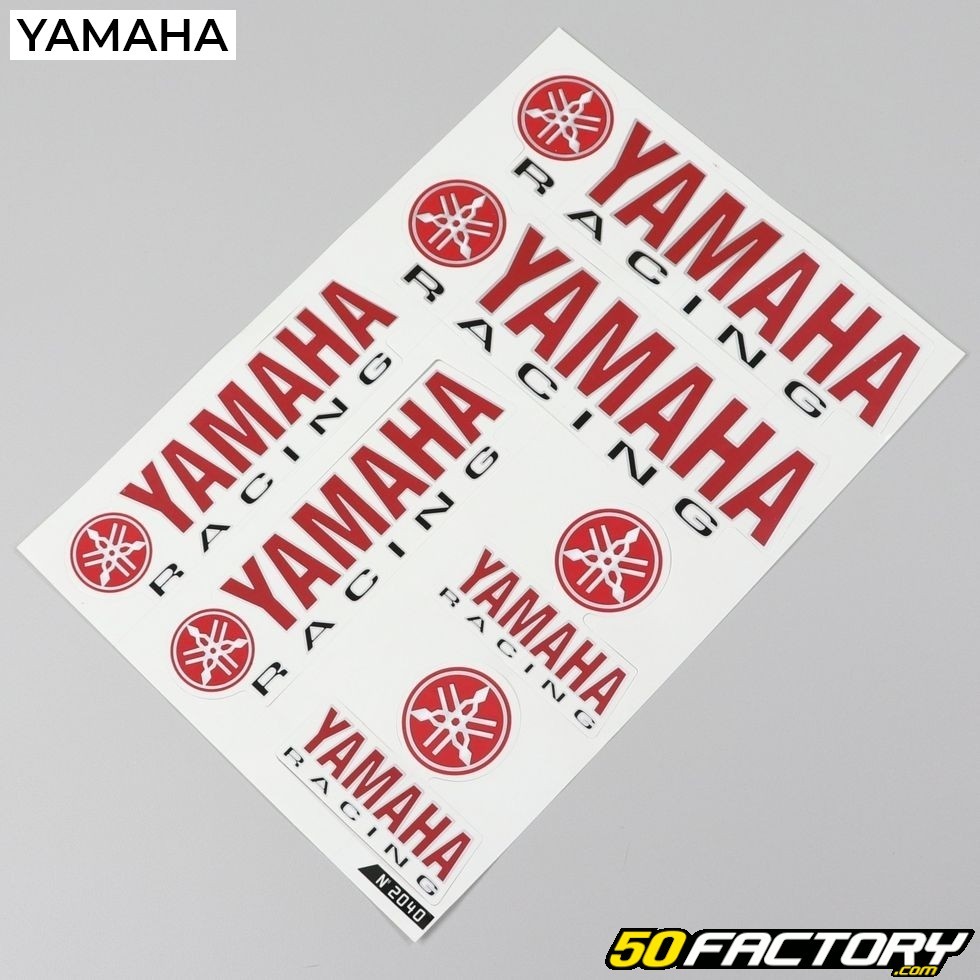 Planche de stickers autocollant YAMAHA DUNLOP bleu et blanc pour