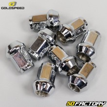 Tapered wheel nuts Ø10x1.25mm Goldspeed chrome for quad (set of 8)