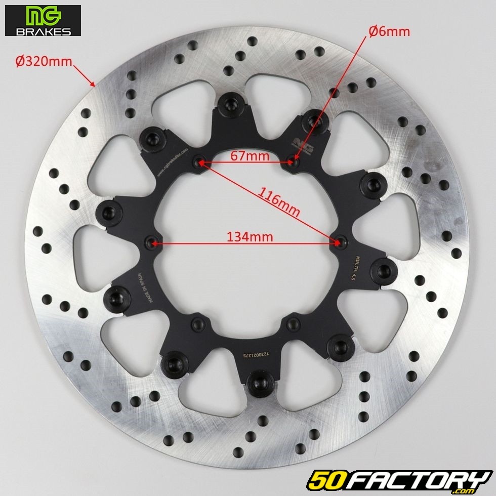 Disque de frein moto avant NG Brake pour Kawasaki ER-6 ABS (05-17)