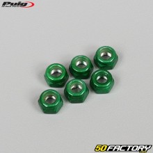 Puig green anodized Ø5x0.80mm locknuts (set of 6)