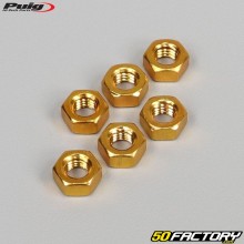 Ø6x1.00 mm goldene Puig-Muttern (Satz von 6)