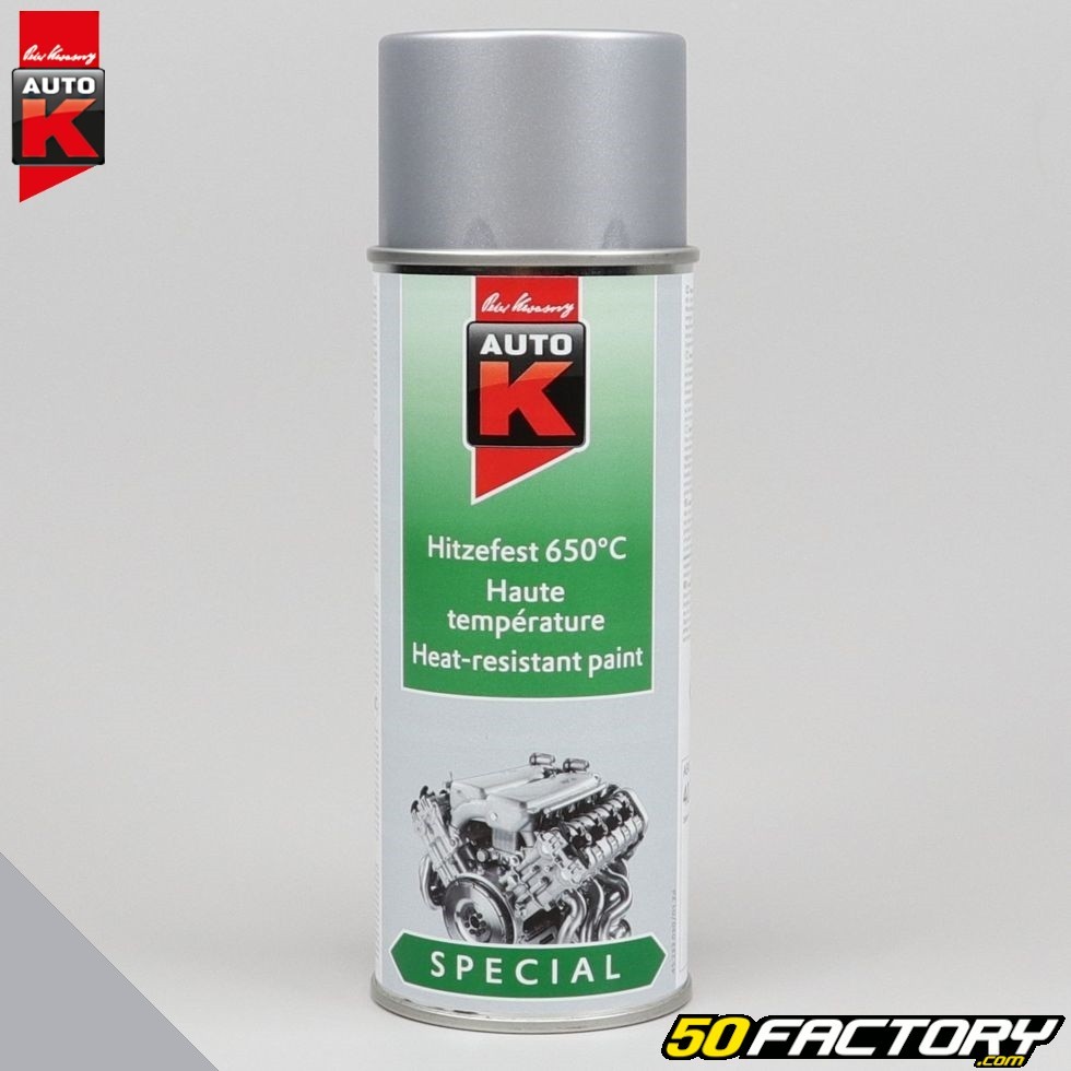 Peinture haute température 650°C Auto-K gris V2 pour moto et scooter