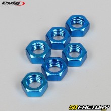 Écrous Ø8x1.25 mm Puig bleus (lot de 6)