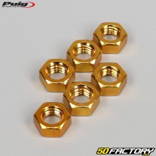 Tuercas Puig de Ø8x1.25 mm oro (juego de 6)