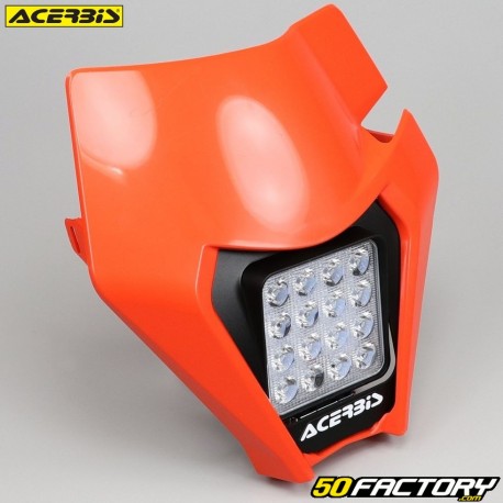 Placa do farol tipo KTM EXC (desde 2020) Acerbis VSL com LEDs laranja