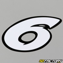 Number 6 white sticker