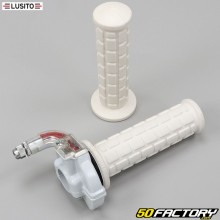 Mini Targa throttle grip with left coating Peugeot 103, MBK 51... White Lusito V2