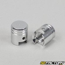 Gray chrome piston alu valve caps (pair)