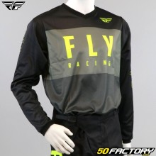 Langarm-Shirt Fly F-16 Riding grau, schwarz und neongelb