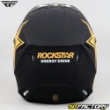 Capacete cross Fly Kinetic Rockstar  preto fosco e dourado