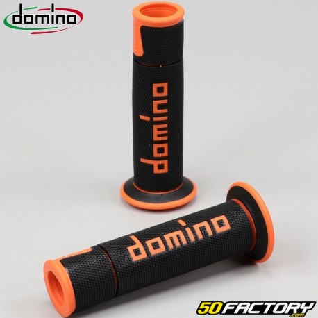 Punhos Domino  XNUMX Estrada-Racing Grip preto e laranja f