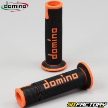 Manoplas Punhos Domino 450 Estrada-Racing Grippreto e laranja f