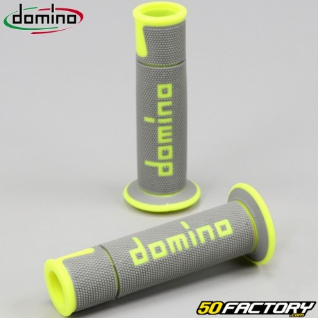 Punhos Domino  XNUMX Estrada-Racing Grip cinza e amarelo neon s