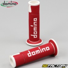 Manoplas Punhos Domino  XNUMX Estrada-Racing Grip vermelho e branco s