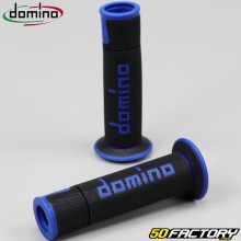 Poignées Domino A450 Road-Racing Grips noires et bleues