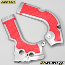 Honda CRF 250 R (2014 - 2017), 450 R (2013 - 2016) frame guards Acerbis  X-Grip gray and red