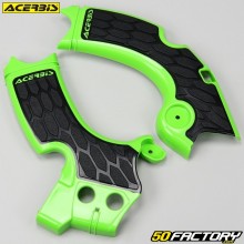 Protetores de quadro Kawasaki KXF XNUMX (XNUMX - XNUMX), KX XNUMX XNUMX (XNUMX) Acerbis X-Grip  verde e preto