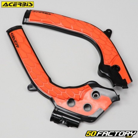 Protecciones de cuadro KTM EXC-F XNUMX, XNUMX (XNUMX - XNUMX), SX-F XNUMX, XNUMX, XNUMX (XNUMX - XNUMX)... Acerbis X-Grip  negro y naranja