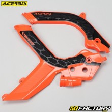 Protetores de quadro KTM SX, SX-F 125, 250, 350, 450 (desde 2019), 150 (2019 - 2020) Acerbis  X-Grip laranjas e negros