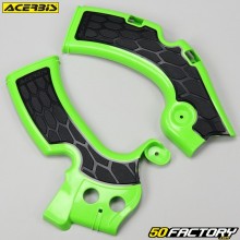 Protectores de chasis Kawasaki KXF XNUMX (XNUMX - XNUMX) Acerbis X-Grip  verde y negro