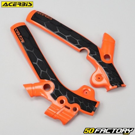 Protecciones de cuadro KTM SX  XNUMX (XNUMX - XNUMX), Husqvarna TCXNUMX (XNUMX - XNUMX) Acerbis X-Grip  naranja neón y negro