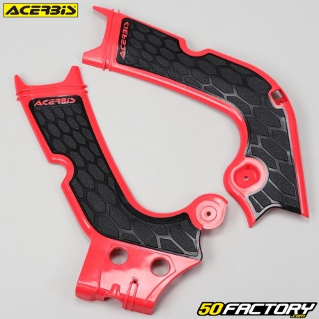 Protections de cadre Honda CRF 250 R (2018 - 2019), 450 R (2017 - 2018) et 250, 300 RX (2019) Acerbis X-Grip rouges et noires