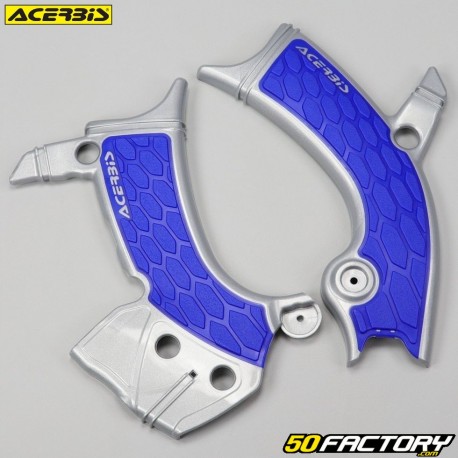 Protectores de chassi Yamaha YZF 250 (desde 2021), 450 (desde 2018), WR-F 250 ... Acerbis  X-Grip cinza e azul