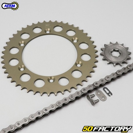 Kit de cadena 14x46x112 Cagiva WMX 250, Husqvarna WRK 240... Afam gris