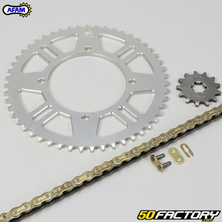 Kit chaîne renforcé 13x51x124 Kawasaki KX 80, 85 grandes roues... Afam or