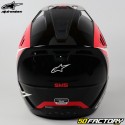 Capacete cross  Alpinestars S-M5  feixe preto e vermelho