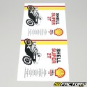 Sticker de bidon d'huile Shell super 2T 2L