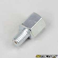 Adaptateur de rétroviseur Ø8 mm à Ø8 mm Vparts chromé (filetage intérieur Ø8 mm standard, extérieur Ø8 mm inversé)