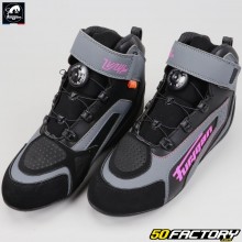 Sapatos femininos Furygan V4 Easy Lady X3O preto e rosa